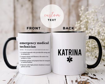Gepersonaliseerde mok medische technicus, aangepast nieuw EMT-cadeau, emt-waarderingscadeau, cadeau EMT-ploeg, cadeaus emt-team