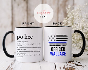 Taza personalizada de definición de oficial de policía, taza de café de la policía, regalo para el nuevo regalo de agradecimiento a la policía, regalo de cumpleaños de la policía, ideas de regalos para el marido de la policía