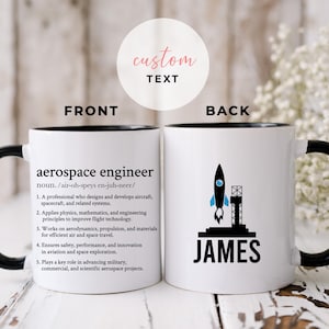 Personalized Aerospace Engineer Mug Gift, Aeronautical Engineer Gift, Custom Aircraft Engineer Gift, New Aerospace Engineer Aviation Gift