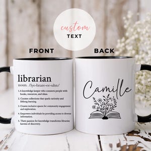 Personalisierte Bibliothekar Tasse, Geschenk für Bibliothekar, benutzerdefinierte Bibliothekar Geschenk, neue Bibliothekar Wertschätzung Geschenke, Geburtstagsgeschenk für Bibliothekar