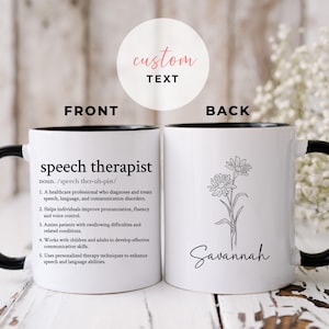 Personalized Speech Therapist Mug, Speech Therapist Appreciation Gift, New Speech Therapist Gift, Speech Language Pathologist Gifts