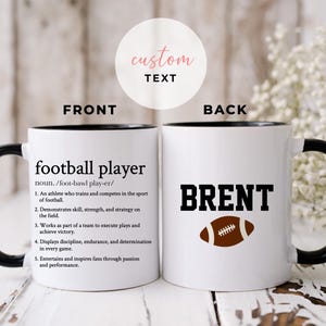 Personalized Football Player Mug, Gift for Football Team, Custom Football Player Gifts, Custom Football Team Gifts, Football Player Squad
