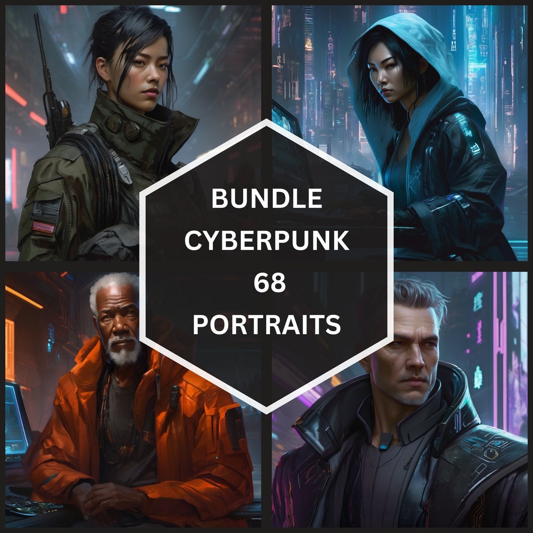 68 Characters Portraits Bundle, Shadowrun, Cyberpunk 2020, Scifi ...
