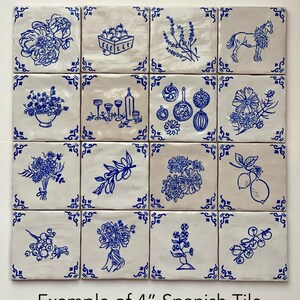 Wheat Wreath ~ Delft Inspired, Hand-painted Blue and White Tile - Etsy