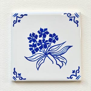 Orchardist ~ Delft Inspired, Hand-Painted Blue and White Tile