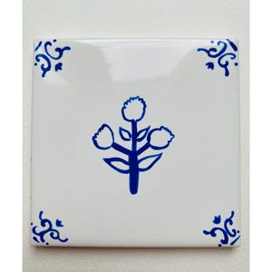 Evening Lawn ~ Delft Inspired, Hand-Painted Blue and White Tile
