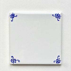 Delft Corner ~ Delft Inspired, Hand-Painted Blue and White Tile