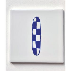 Folk Oval ~ Delft Inspired, Hand-Painted Blue and White Tile
