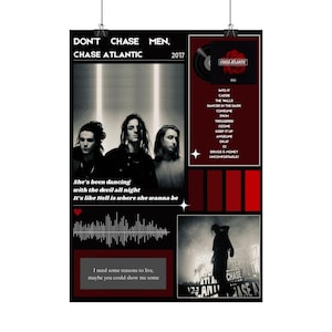 Póster musical, portada del álbum Chase Atlantic, impresión de arte mural de la banda de 2017, decoración de dormitorio, regalo para amantes de la música, decoración de oficina en casa.