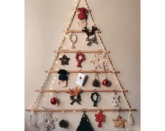 Macrame Christmas Tree ,Bohemian Christmas Tree,Macrame Christmas Wall Dekor,Dry Branches Christmas Tree, Christmas Macrame Dekor