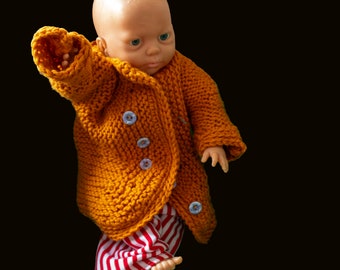 Pumpkin Spice Dream: A Cozy Orange Handmade Preemie Sweater Jacket