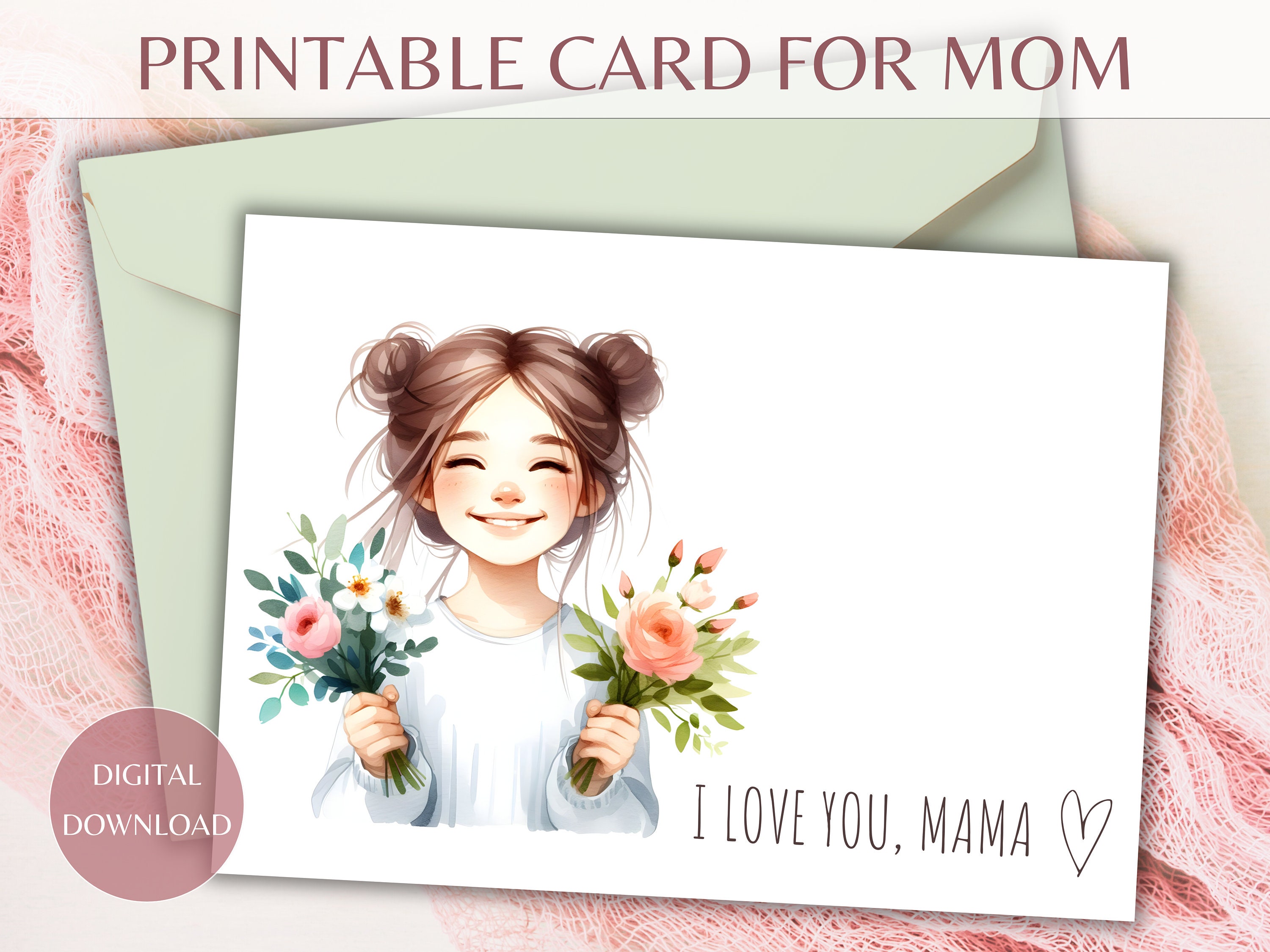 Printable Mother's Day Card, Mother's Day Card From Daughter, Mother's