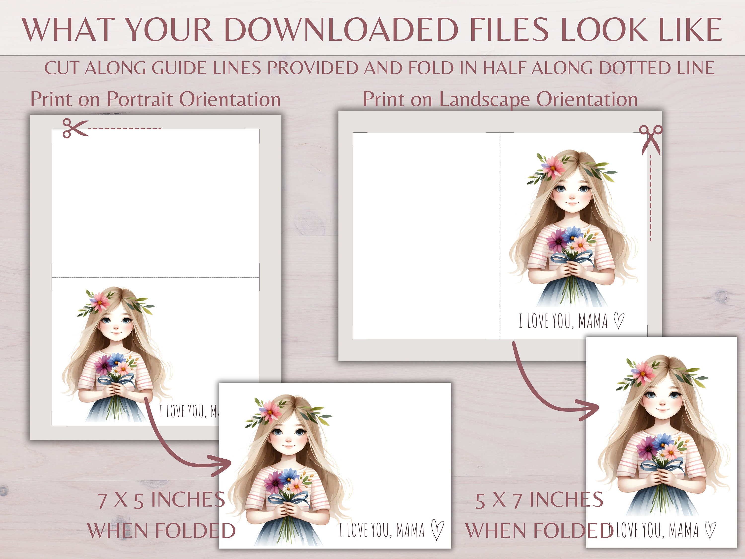 Printable Mother's Day Card, Mother's Day Card From Daughter, Mother's Day Printable, Happy ...