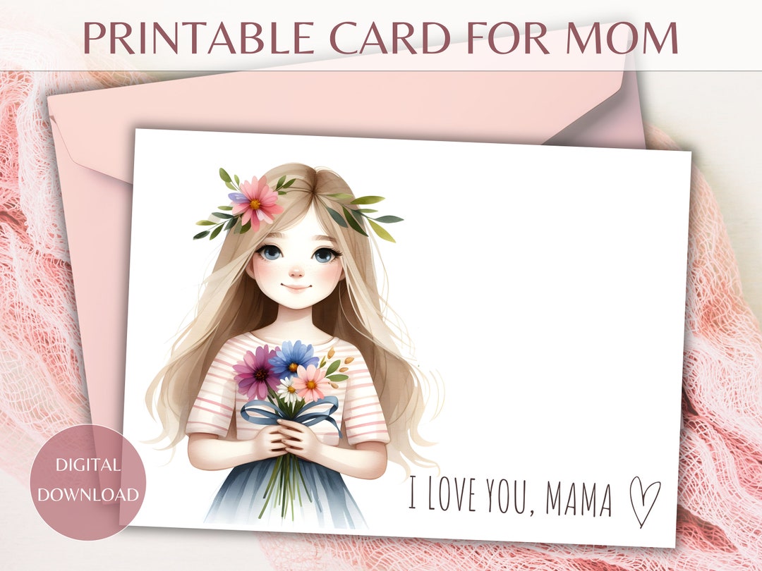 Printable Mother's Day Card, Mother's Day Card From Daughter, Mother's