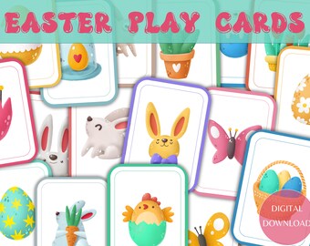 Printable Easter Game Cards, Easter Play Cards, Easter Activities Printable, Easter Cards, Easter Activity, Instant Download