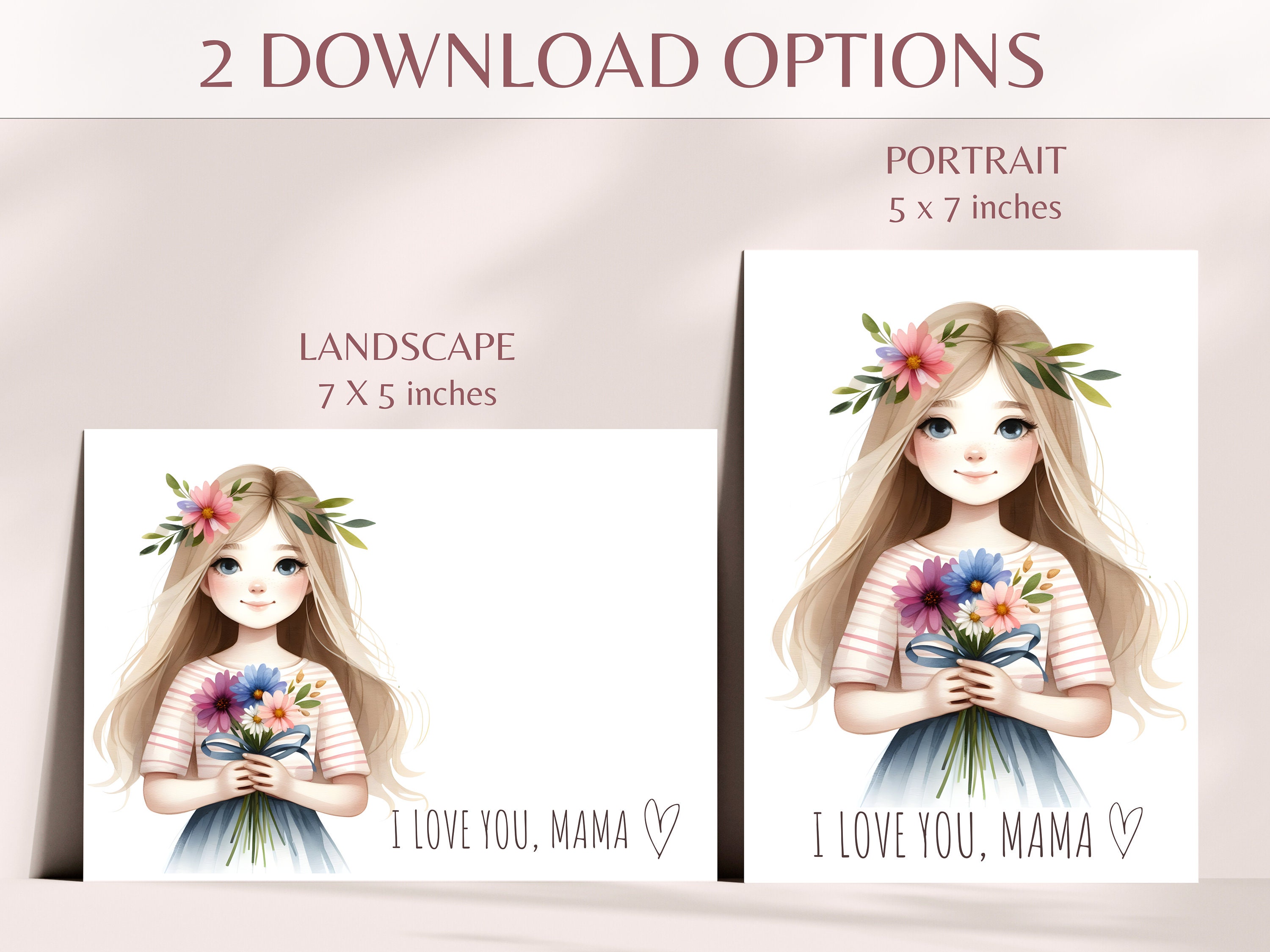 Printable Mother's Day Card, Mother's Day Card From Daughter, Mother's Day Printable, Happy ...