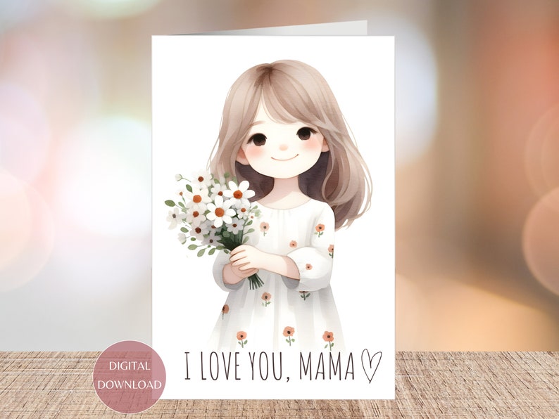 Printable Mother's Day Card, Mother's Day Card From Daughter, Mother's Day Printable, Happy ...