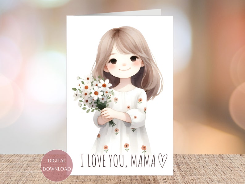 Printable Mother's Day Card, Mother's Day Card Printable, Mother's Day Printable, Happy Mother's Day Card, Envelope Template Included zdjęcie 4