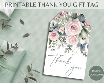 Printable Thank You Favor Gift Tag, Thank You Gift Tags, Thank You Tags, Elegant Thank You Gift Tags, Instant Download and Print
