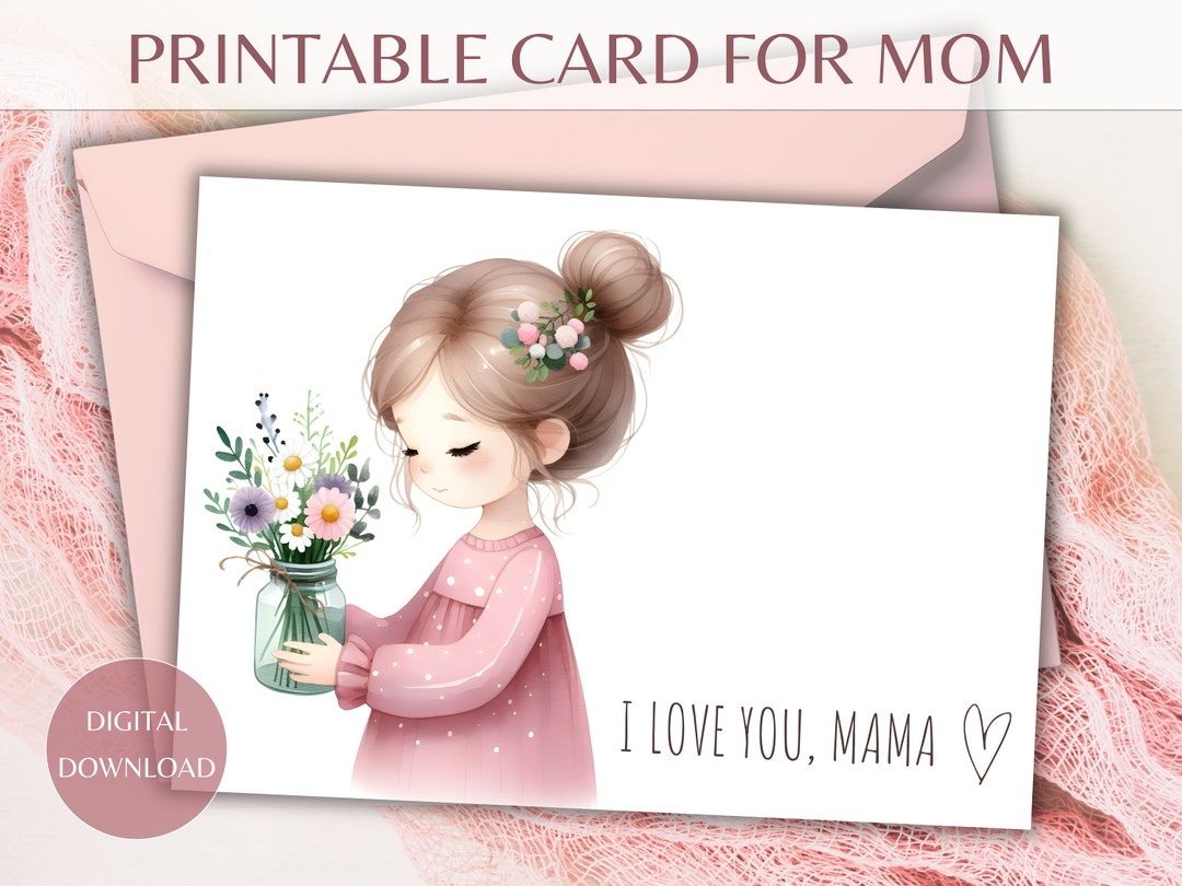 Printable Mother's Day Card, Mother's Day Card From Daughter, Mother's ...