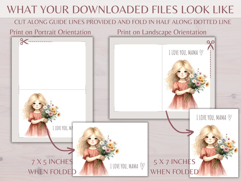 Printable Mother's Day Card, Mother's Day Card From Daughter, Mother's Day Printable, Happy ...