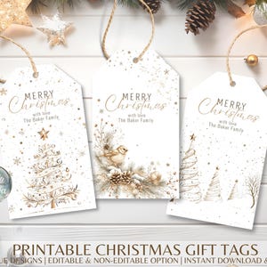 Etichette regalo di Natale stampabili, etichette di Natale eleganti, etichette regalo di Natale modificabili, etichette per bomboniere, etichette per le feste, etichette personalizzate, fai da te di Natale
