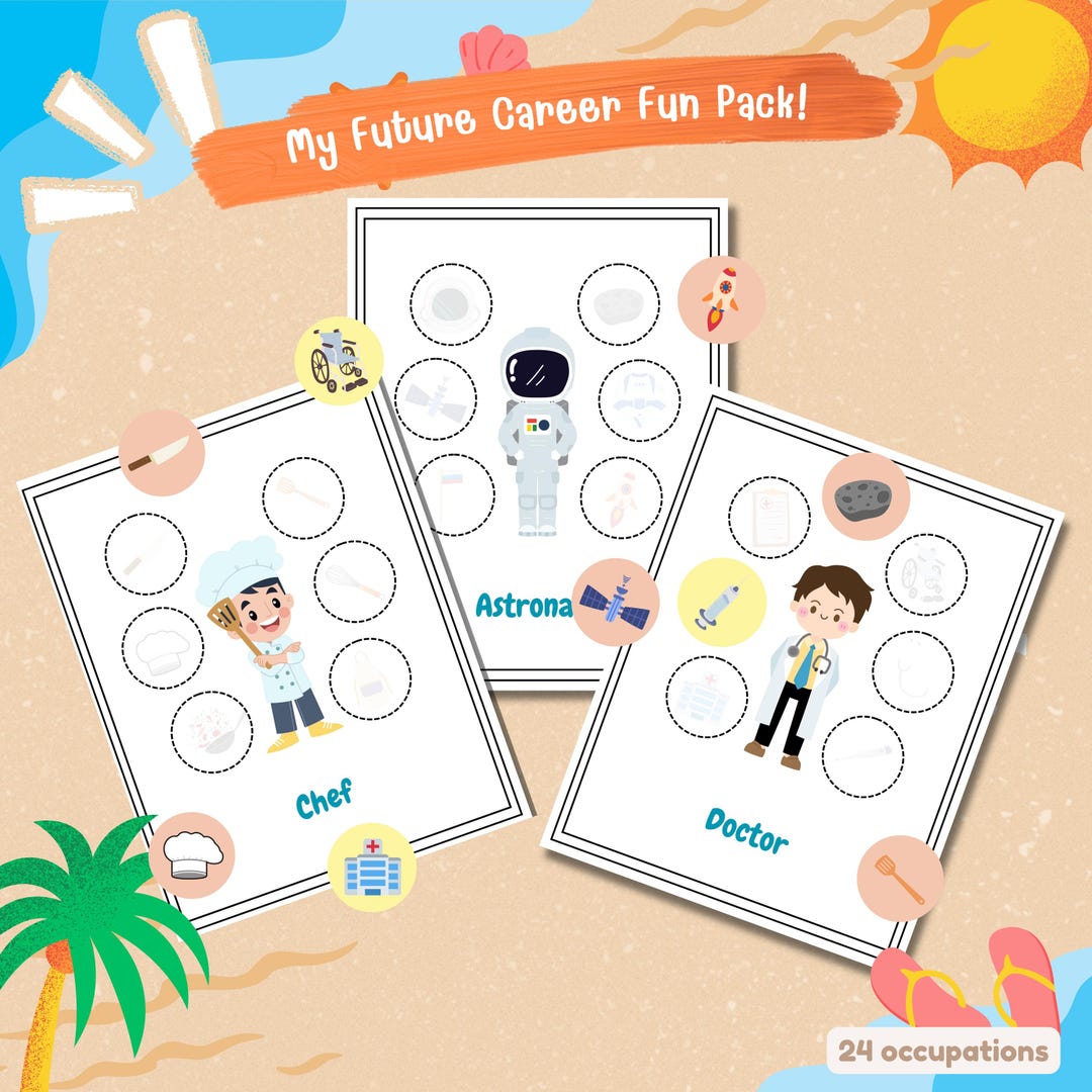Career Matching Game Printable | Preschool Occupation Activity ...