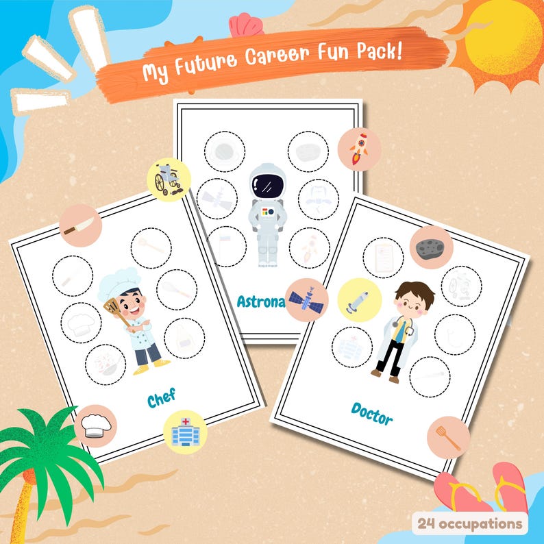 Career Matching Game Printable | Preschool Occupation Activity ...
