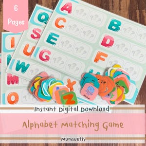 Libro de actividades con animales del abecedario / Juego de reconocimiento de letras / Imprimible para alfabetización temprana / Alfabeto para educación en casa / Kit de aprendizaje digital