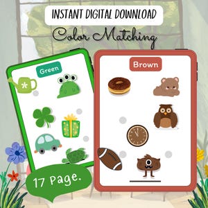 Color Matching Game Printable | Learn Colors Activity | Preschool Learning | Kindergarten Sorting Game | Instant Download