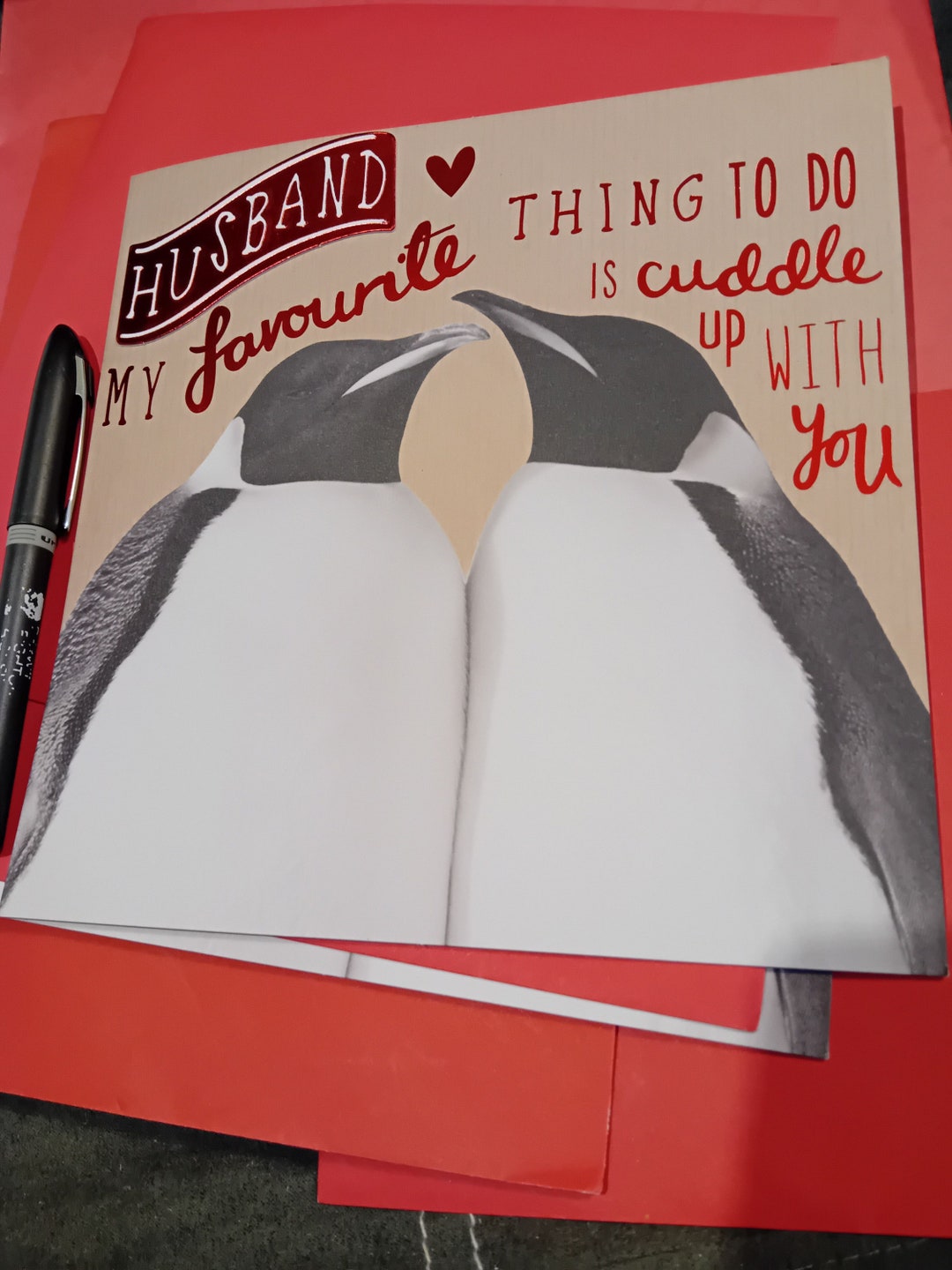 Husband Valentines Card. Luxury Valentine Card . Penguin Husband Card ...