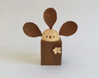 Handmade wooden carving  Flower ,Sculpture carved wood figurine