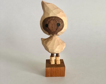 Handmade wooden carving ghost skull mask Sculpture, halloween, Hand carved wood figurine