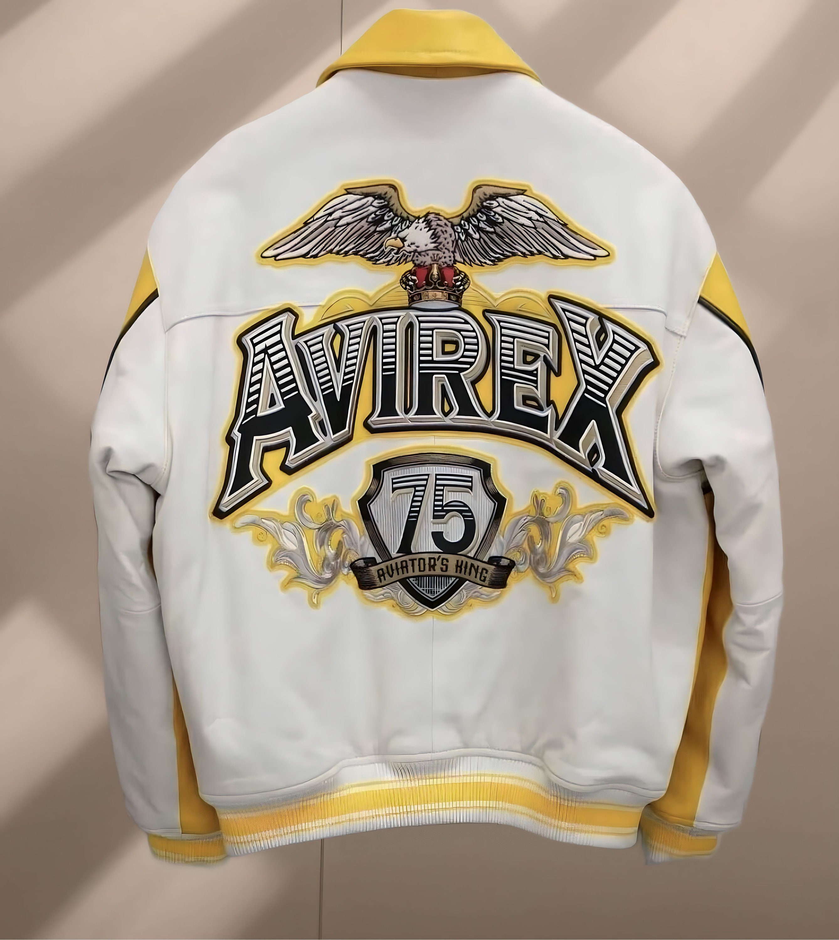 White avirex leather jackets sale