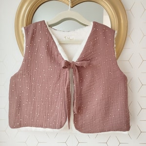 Gilet de berger enfant vieux rose