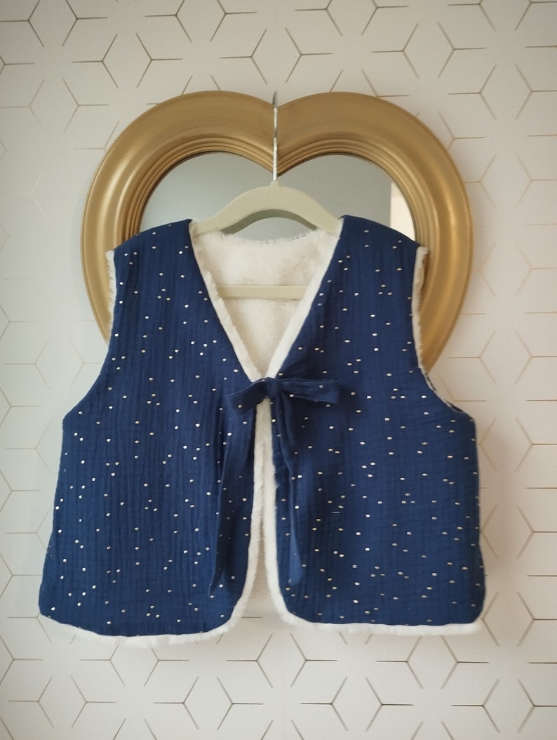 Gilet de berger enfant Bleu