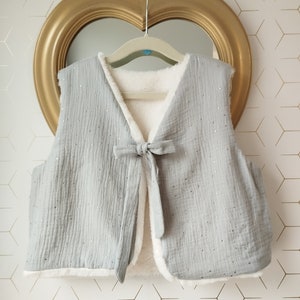 Gilet de berger enfant Gris