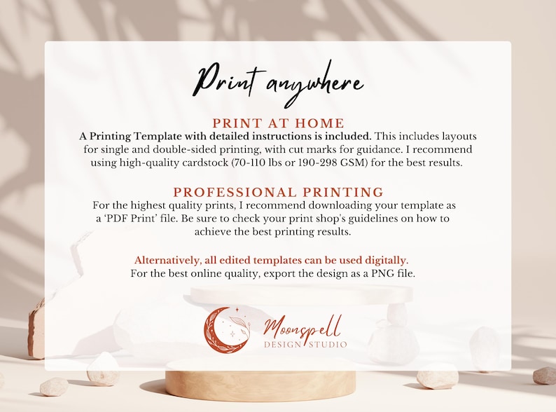 Print your CozyPines Backyard bonfire birthday party invitation at home or with a professional printer, using detailed printing instructions and templates provided.