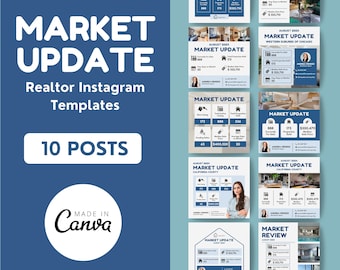 10 Market Update Realtor Instagram Posts, Real Estate Agent Social Media Post, Real Estate Marketing, Real Estate Market Report Market Watch