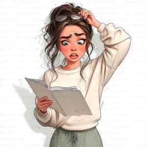 Funny journaling vrouw clipart, eigenzinnige schrijver meisje jpeg, planner meisje, ambachten, projecten, scrapbooking ontwerpen