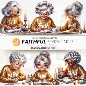 Watercolor Eldery Woman Praying Clip art, Faithful Grandma, Grandma Praying, Christian Png, Prayer Journal, Religious Clipart, Sublimation