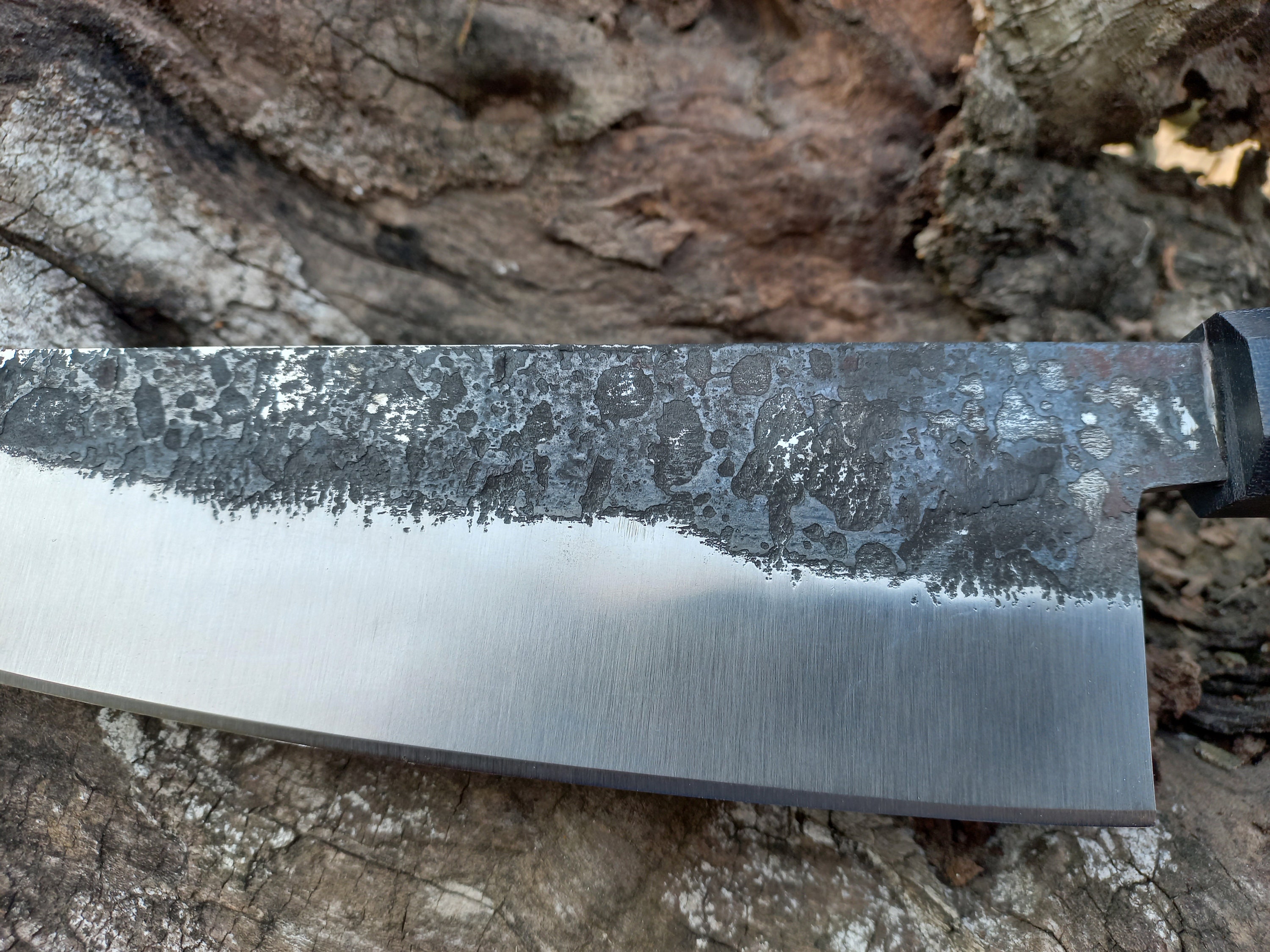 Gyuto Living Carbon Steel Hunting Knife Kitchen Knife on Board - Etsy