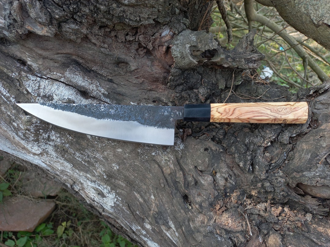 Gyuto Living Carbon Steel Hunting Knife Kitchen Knife on Board - Etsy