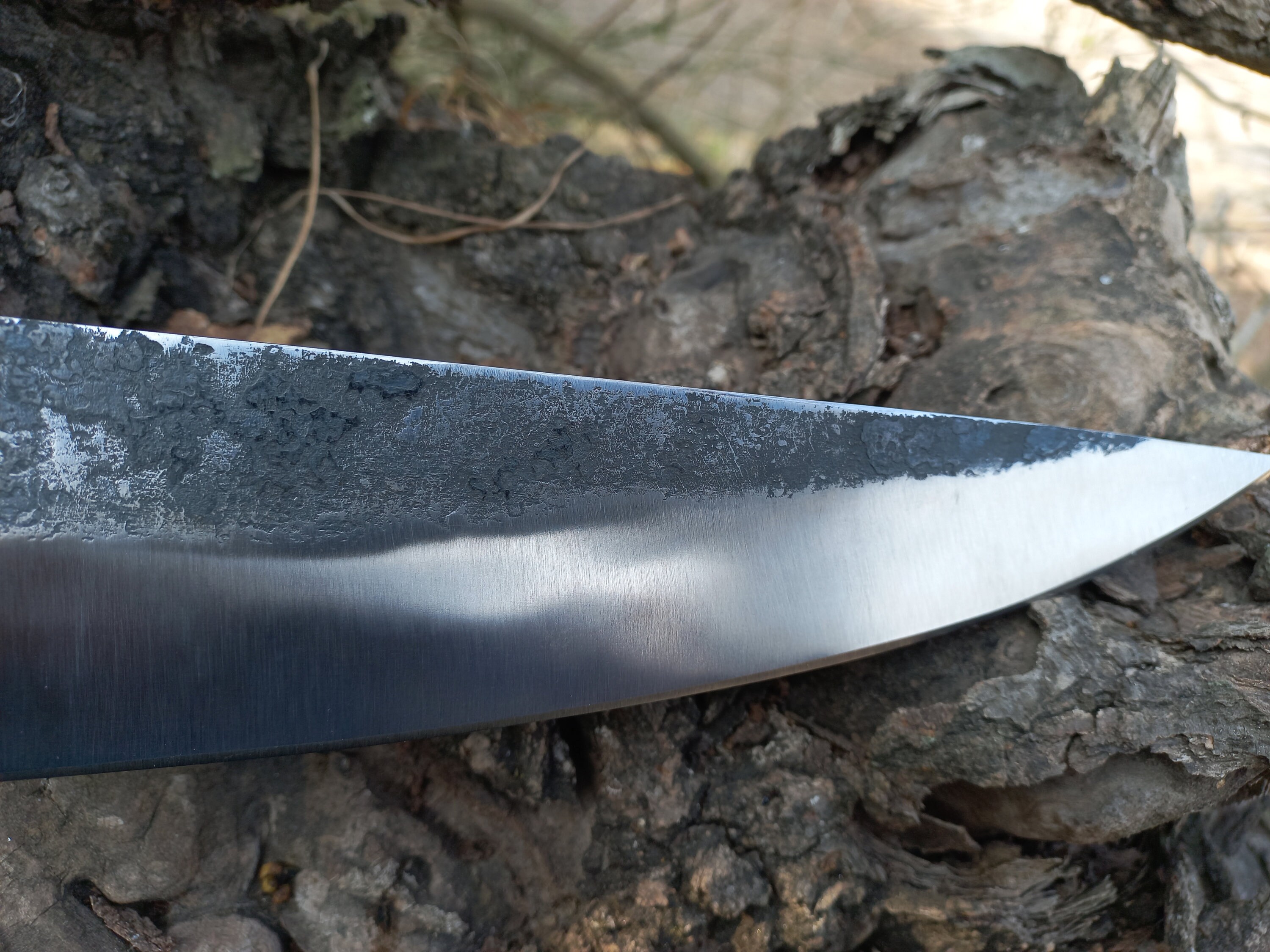 Gyuto Living Carbon Steel Hunting Knife Kitchen Knife on Board - Etsy