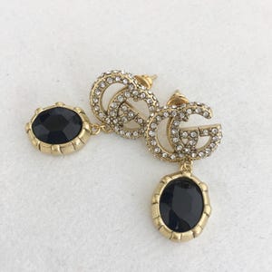 Vintage Stylish Gucci Black earrings