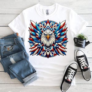 Patriotic Eagle PNG , Sublimation Designs , T-Shirt Design , Digital Download , 4th of july Clipart ,  Bald Eagle Png , American Eagle Art