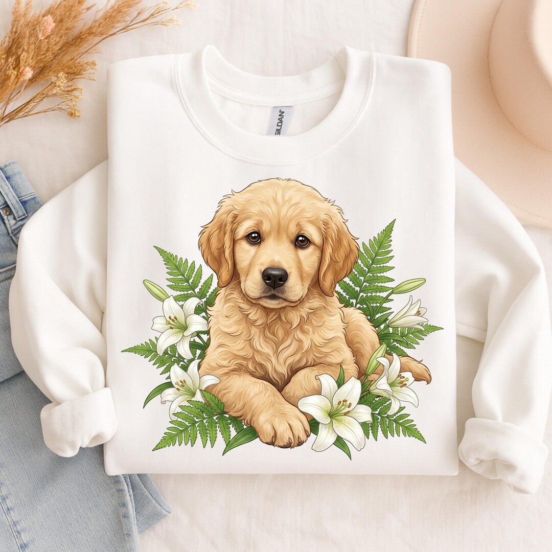 Golden Retriever Puppy Clipart , Sublimation Design , Digital Download ...