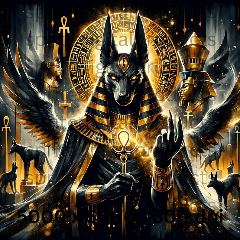 Anubis Egyptian God Bundle , 4 Ancient Egypt Mythology Png , Golden ...