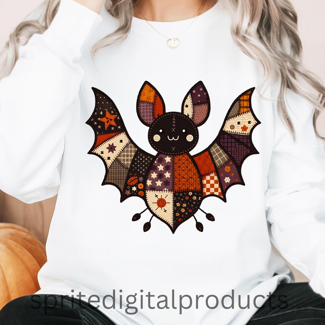 Patchwork Bat Png , Sublimation Design , Instant Download , Halloween ...