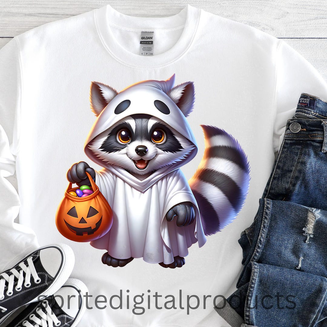 Halloween Ghost Raccoon Png , Sublimation Design , Instant Download ...